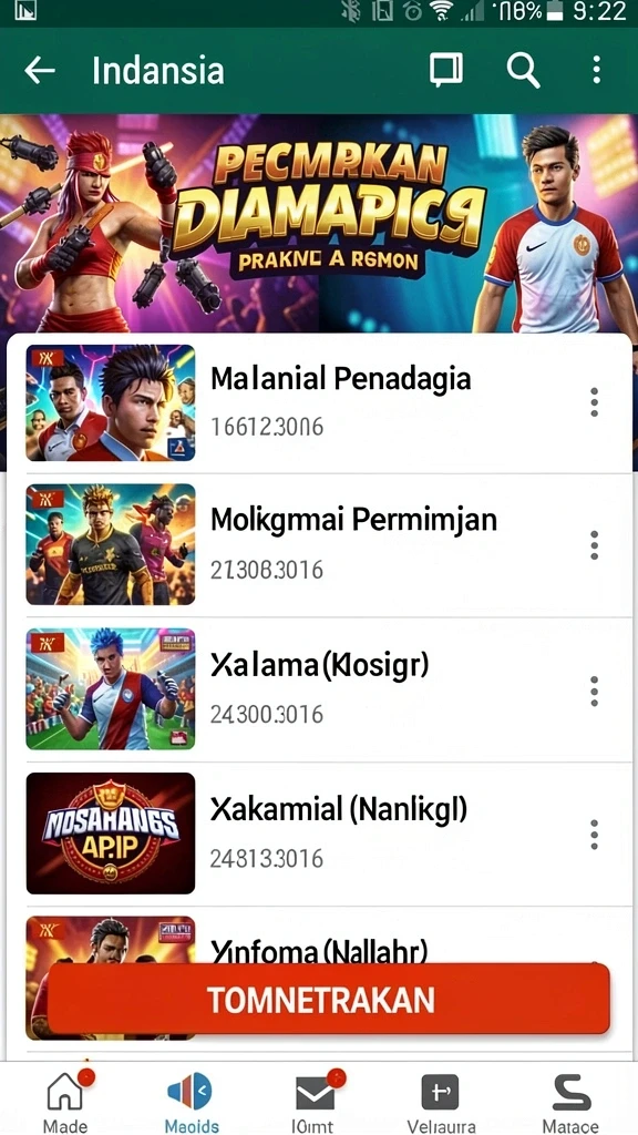 galaxy77 - Tampilan awal permainan dengan karakter utama.